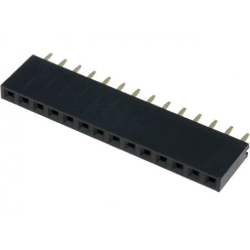 DS1023-1*14S21; Socket; pin strips; female; PIN: 14; straight; 2.54mm; THT; 1x14; CONNFLY