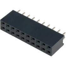 DS1023-2*10S21; Socket; pin strips; female; PIN: 20; straight; 2.54mm; THT; 2x10; CONNFLY