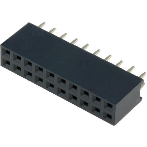 DS1023-2*10S21; Socket; pin strips; female; PIN: 20; straight; 2.54mm; THT; 2x10; CONNFLY
