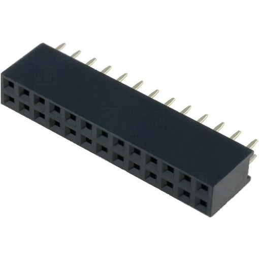 DS1023-2*13S21; Socket; pin strips; female; PIN: 26; straight; 2.54mm; THT; 2x13; CONNFLY