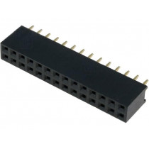 DS1023-2*14S21; Socket; pin strips; female; PIN: 28; straight; 2.54mm; THT; 2x14; CONNFLY