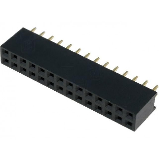 DS1023-2*14S21; Socket; pin strips; female; PIN: 28; straight; 2.54mm; THT; 2x14; CONNFLY
