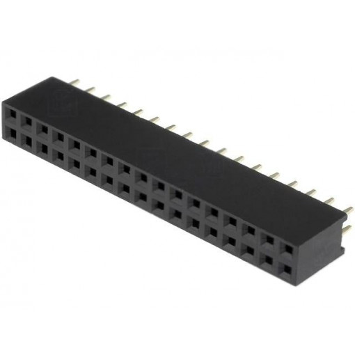 DS1023-2*17S21; Socket; pin strips; female; PIN: 34; straight; 2.54mm; THT; 2x17; CONNFLY