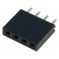 DS1023-1*4S21; Socket; pin strips; female; PIN: 4; straight; 2.54mm; THT; 1x4; 3A; CONNFLY