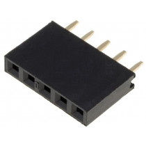 DS1023-1*5S21; Socket; pin strips; female; PIN: 5; straight; 2.54mm; THT; 1x5; 3A; CONNFLY DS1023-1*5S21; Socket; pin strips; female; PIN: 5; straight; 2.54mm; THT; 1x5; 3A; CONNFLY
