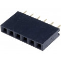 DS1023-1*6S21; Socket; pin strips; female; PIN: 6; straight; 2.54mm; THT; 1x6; 3A; CONNFLY