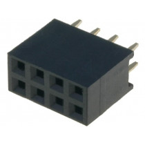 DS1023-2*4S21; Socket; pin strips; female; PIN: 8; straight; 2.54mm; THT; 2x4; 3A; CONNFLY DS1023-2*4S21; Socket; pin strips; female; PIN: 8; straight; 2.54mm; THT; 2x4; 3A; CONNFLY