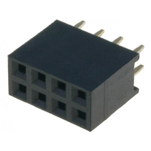 DS1023-2*4S21; Socket; pin strips; female; PIN: 8; straight; 2.54mm; THT; 2x4; 3A; CONNFLY DS1023-2*4S21; Socket; pin strips; female; PIN: 8; straight; 2.54mm; THT; 2x4; 3A; CONNFLY