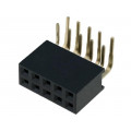 DS1024-2*5R0; Socket; pin strips; female; PIN: 10; angled 90°; 2.54mm; THT; 2x5; CONNFLY