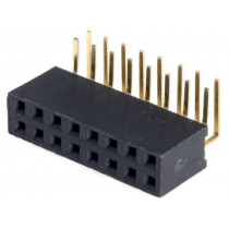 DS1024-2*8R0; Socket; pin strips; female; PIN: 16; angled 90°; 2.54mm; THT; 2x8; CONNFLY
