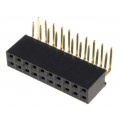 DS1024-2*10R0; Socket; pin strips; female; PIN: 20; angled 90°; 2.54mm; THT; 2x10; CONNFLY