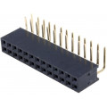 DS1024-2*13R0; Socket; pin strips; female; PIN: 26; angled 90°; 2.54mm; THT; 2x13; CONNFLY