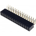 DS1024-2*16R0; Socket; pin strips; female; PIN: 32; angled 90°; 2.54mm; THT; 2x16; CONNFLY
