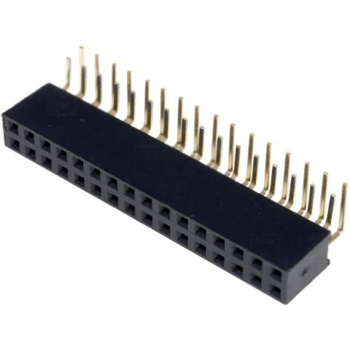 DS1024-2*16R0; Socket; pin strips; female; PIN: 32; angled 90°; 2.54mm; THT; 2x16; CONNFLY