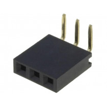 DS1024-1*3R0; Socket; pin strips; female; PIN: 3; angled 90°; 2.54mm; THT; 1x3; CONNFLY
