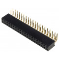 DS1024-2*20R0; Socket; pin strips; female; PIN: 40; angled 90°; 2.54mm; THT; 2x20; CONNFLY