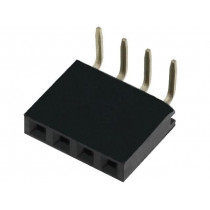 DS1024-1*4RF1; Socket; pin strips; female; PIN: 4; angled 90°; 2.54mm; THT; 1x4; CONNFLY DS1024-1*4RF1; Socket; pin strips; female; PIN: 4; angled 90°; 2.54mm; THT; 1x4; CONNFLY