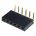 DS1024-1*6RF1; Socket; pin strips; female; PIN: 6; angled 90°; 2.54mm; THT; 1x6; CONNFLY