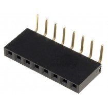 DS1024-1*8R0; Socket; pin strips; female; PIN: 8; angled 90°; 2.54mm; THT; 1x8; CONNFLY