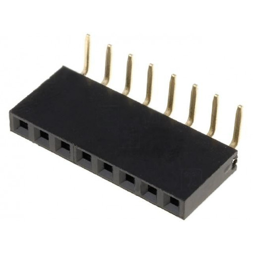 DS1024-1*8R0; Socket; pin strips; female; PIN: 8; angled 90°; 2.54mm; THT; 1x8; CONNFLY