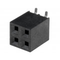 ZL264-4DG; Socket; pin strips; female; PIN: 4; vertical; 2.54mm; SMT; 2x2; NINIGI ZL264-4DG; Socket; pin strips; female; PIN: 4; vertical; 2.54mm; SMT; 2x2; NINIGI