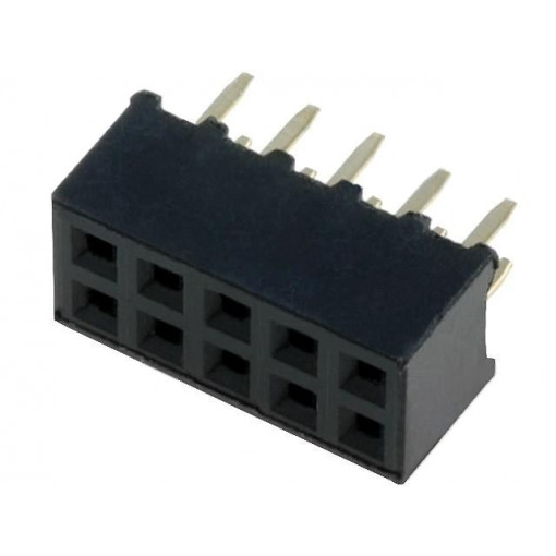 DS1026-05-2*5S8BV; Socket; pin strips; female; PIN: 10; straight; 2mm; THT; 2x5; CONNFLY