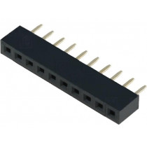 DS1026-01-1X10S8BV; Socket; pin strips; female; PIN: 10; straight; 2mm; THT; 1x10; CONNFLY