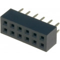 DS1026-05-2*6S8BV; Socket; pin strips; female; PIN: 12; straight; 2mm; THT; 2x6; CONNFLY DS1026-05-2*6S8BV; Socket; pin strips; female; PIN: 12; straight; 2mm; THT; 2x6; CONNFLY