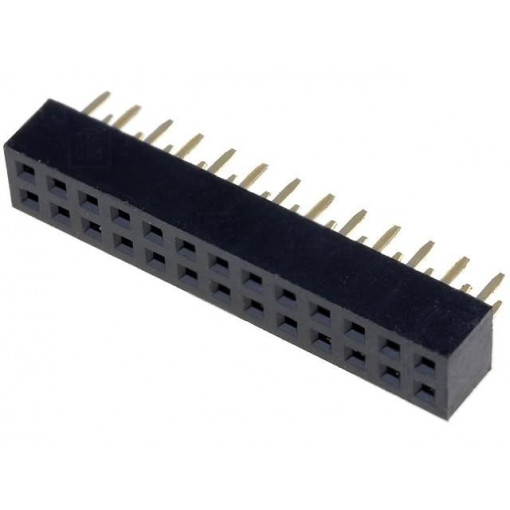 DS1026-05-2*13S8BV; Socket; pin strips; female; PIN: 26; straight; 2mm; THT; 2x13; CONNFLY