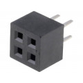 DS1026-05-2*2S8BV; Socket; pin strips; female; PIN: 4; straight; 2mm; THT; 2x2; CONNFLY DS1026-05-2*2S8BV; Socket; pin strips; female; PIN: 4; straight; 2mm; THT; 2x2; CONNFLY