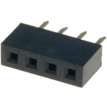 DS1026-01-1*4S8BV; Socket; pin strips; female; PIN: 4; straight; 2mm; THT; 1x4; CONNFLY