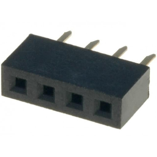 DS1026-01-1*4S8BV; Socket; pin strips; female; PIN: 4; straight; 2mm; THT; 1x4; CONNFLY