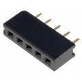 DS1026-01-1*5S8BV; Socket; pin strips; female; PIN: 5; straight; 2mm; THT; 1x5; CONNFLY DS1026-01-1*5S8BV; Socket; pin strips; female; PIN: 5; straight; 2mm; THT; 1x5; CONNFLY