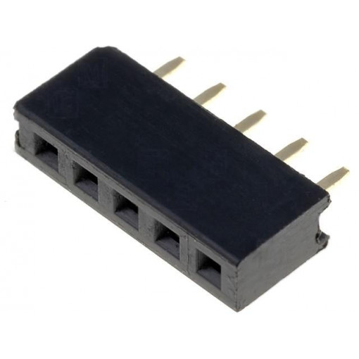 DS1026-01-1*5S8BV; Socket; pin strips; female; PIN: 5; straight; 2mm; THT; 1x5; CONNFLY