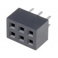 DS1026-05-2*3S8BV; Socket; pin strips; female; PIN: 6; straight; 2mm; THT; 2x3; CONNFLY DS1026-05-2*3S8BV; Socket; pin strips; female; PIN: 6; straight; 2mm; THT; 2x3; CONNFLY
