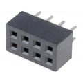 DS1026-05-2*4S8BV; Socket; pin strips; female; PIN: 8; straight; 2mm; THT; 2x4; CONNFLY DS1026-05-2*4S8BV; Socket; pin strips; female; PIN: 8; straight; 2mm; THT; 2x4; CONNFLY