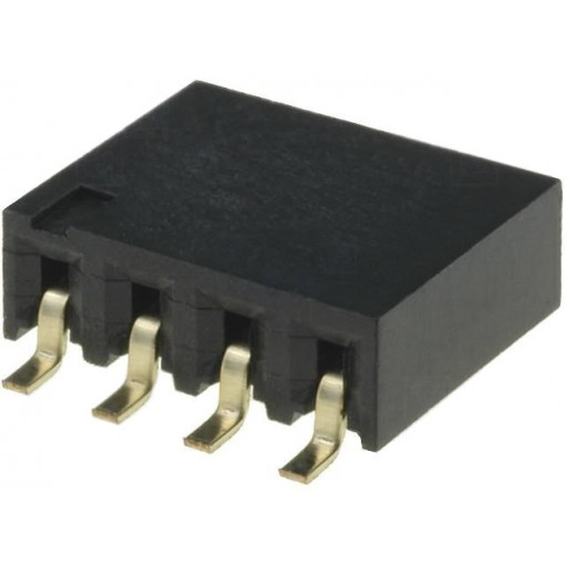 ZL268-4SGH; Socket; pin strips; female; PIN: 4; horizontal; 2.54mm; SMT; 1x4; NINIGI