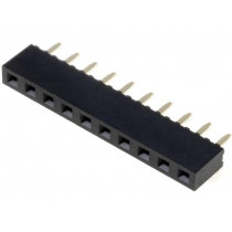 ZL305-10; Socket; pin strips; female; PIN: 10; straight; 2.54mm; THT; 1x10; NINIGI