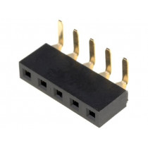 ZL306-05; Socket; pin strips; female; PIN: 5; angled 90°; 2.54mm; THT; 1x5; NINIGI