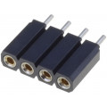 DS1002-03-1*4131; Socket; pin strips; female; PIN: 4; turned contacts; straight; THT; CONNFLY DS1002-03-1*4131; Socket; pin strips; female; PIN: 4; turned contacts; straight; THT; CONNFLY