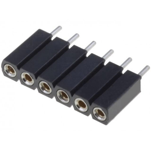 DS1002-03-1*6131; Socket; pin strips; female; PIN: 6; turned contacts; straight; THT; CONNFLY