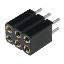 DS1002-03-2*3131; Socket; pin strips; female; PIN: 6; turned contacts; straight; THT; CONNFLY