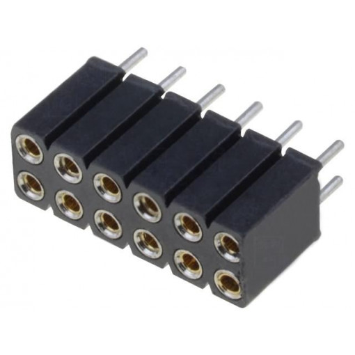 DS1002-03-2*6131; Socket; pin strips; female; PIN: 12; turned contacts; straight; CONNFLY
