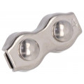 ZLR2-4-A4; Rope clamp duplex; acid resistant steel A4; for rope; Ørope: 4mm; KRAFTBERG ZLR2-4-A4; Rope clamp duplex; acid resistant steel A4; for rope; Ørope: 4mm; KRAFTBERG