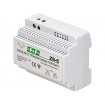 ZS-5; Power supply: transformer type; 15VDC; 0.8A; 230VAC; Mounting: DIN; F&F