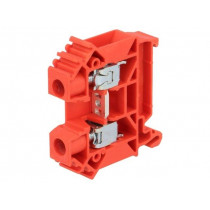 ZUG-10 A11-A437; Splice terminal: rail; 0.5÷16mm2; ways: 1; terminals: 2; red; TS35; POKÓJ
