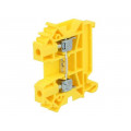 ZUG-4 A11-A231; Splice terminal: rail; 0.5÷6mm2; ways: 1; terminals: 2; yellow; TS35; POKÓJ