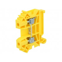 ZUG-4 A11-A231; Splice terminal: rail; 0.5÷6mm2; ways: 1; terminals: 2; yellow; TS35; POKÓJ
