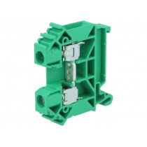ZUG-6 A11-A335; Splice terminal: rail; 0.5÷10mm2; ways: 1; terminals: 2; green; TS35; POKÓJ