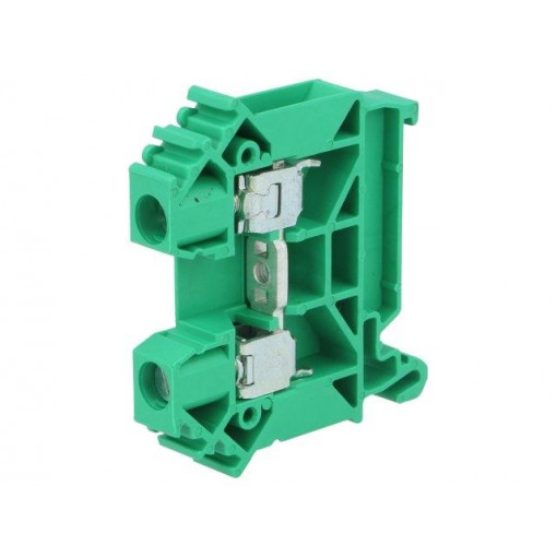 ZUG-6 A11-A335; Splice terminal: rail; 0.5÷10mm2; ways: 1; terminals: 2; green; TS35; POKÓJ